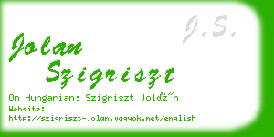 jolan szigriszt business card